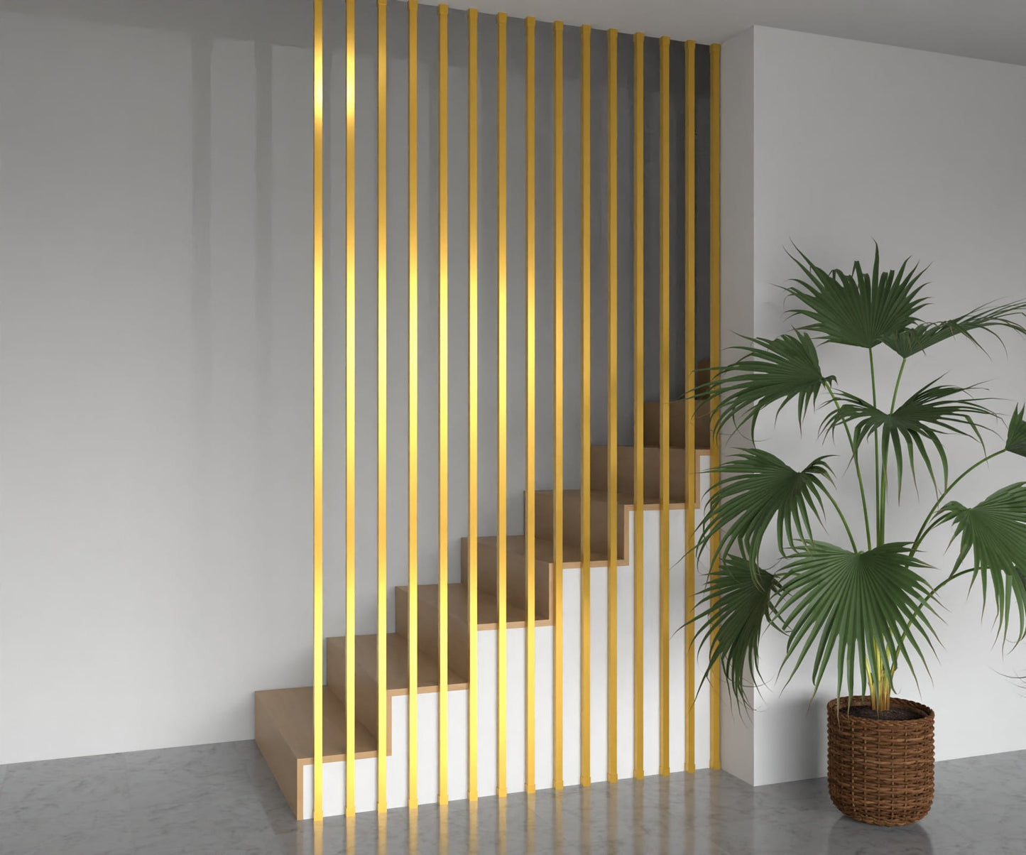 Free standing metal partition wall Gold - Gold