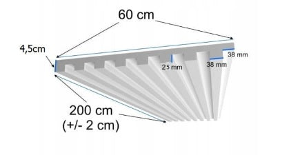 60/200 cm 3 D XPS Modern 1 Lamella Ceiling Panel