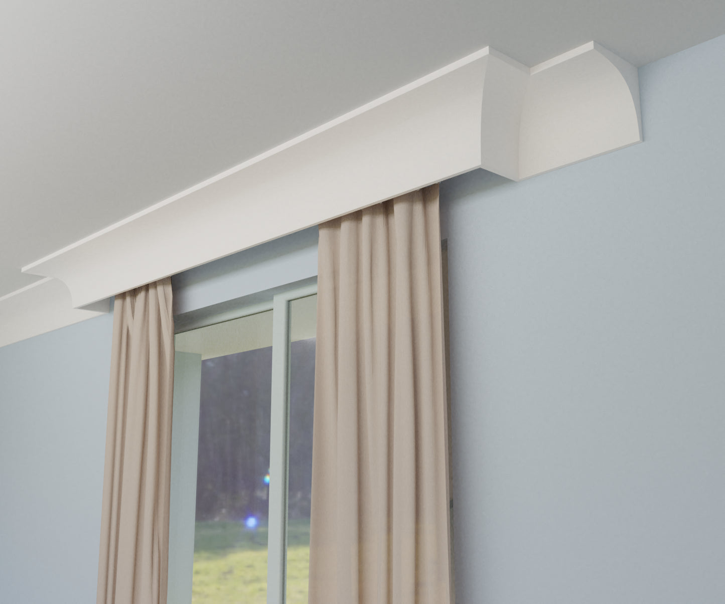 Curtain cornice XPS / curtain rod cover