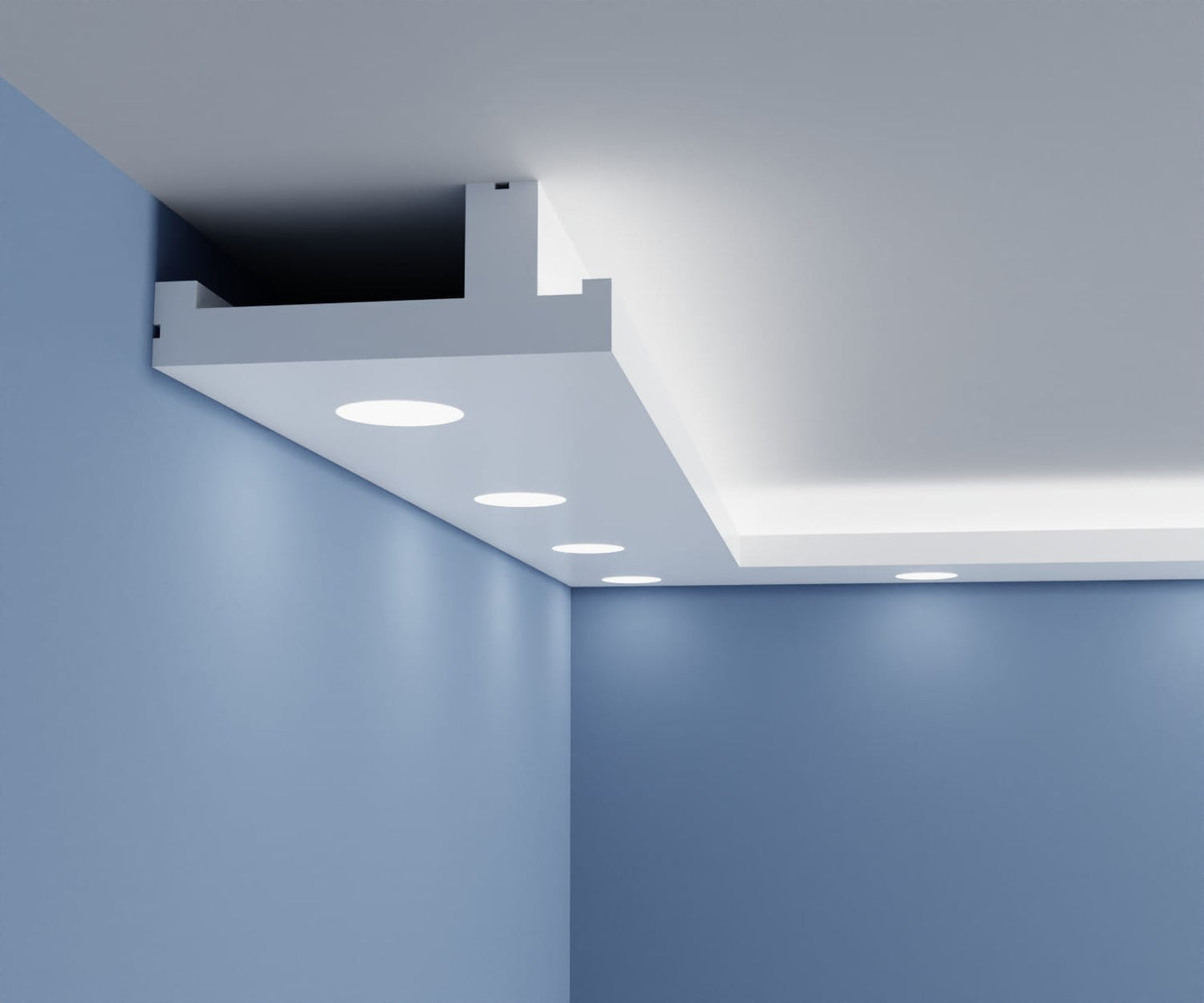 Rechteckige Halogendecke mit HN12-LED-Strahler