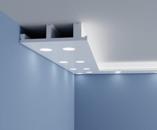 Plafond halogène rectangulaire avec spot LED HN12 - 2