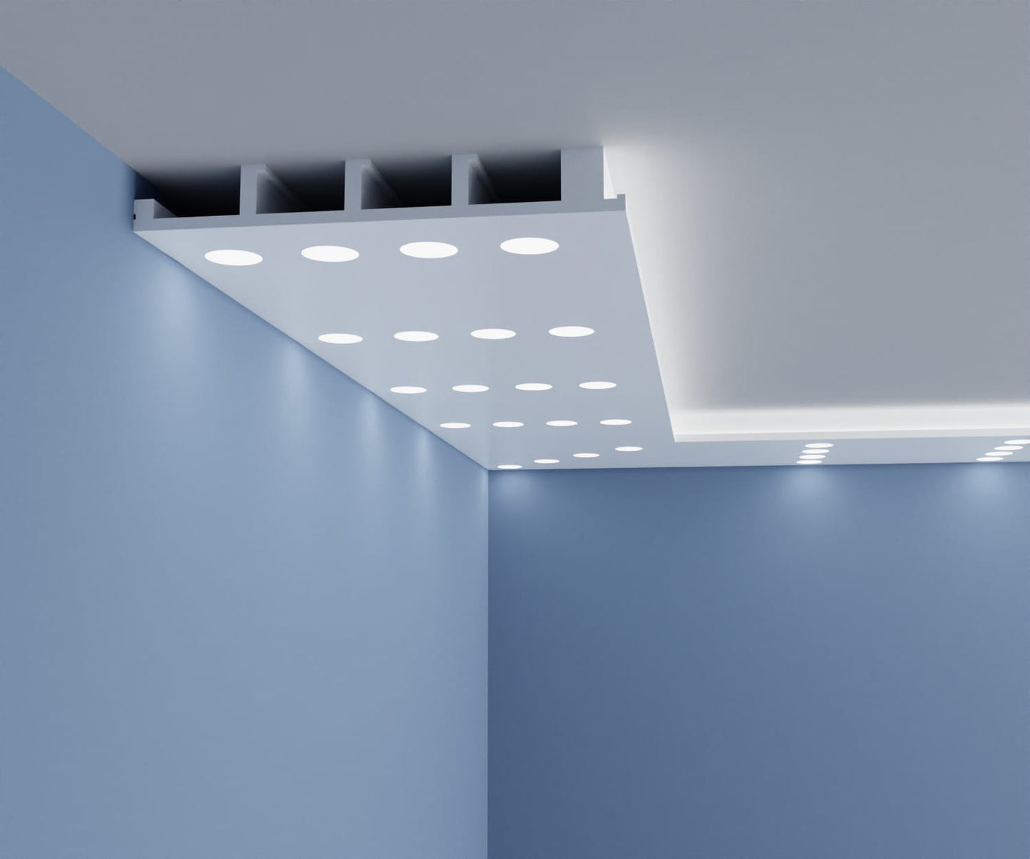 Plafond halogène rectangulaire avec spot LED HN12 - 4