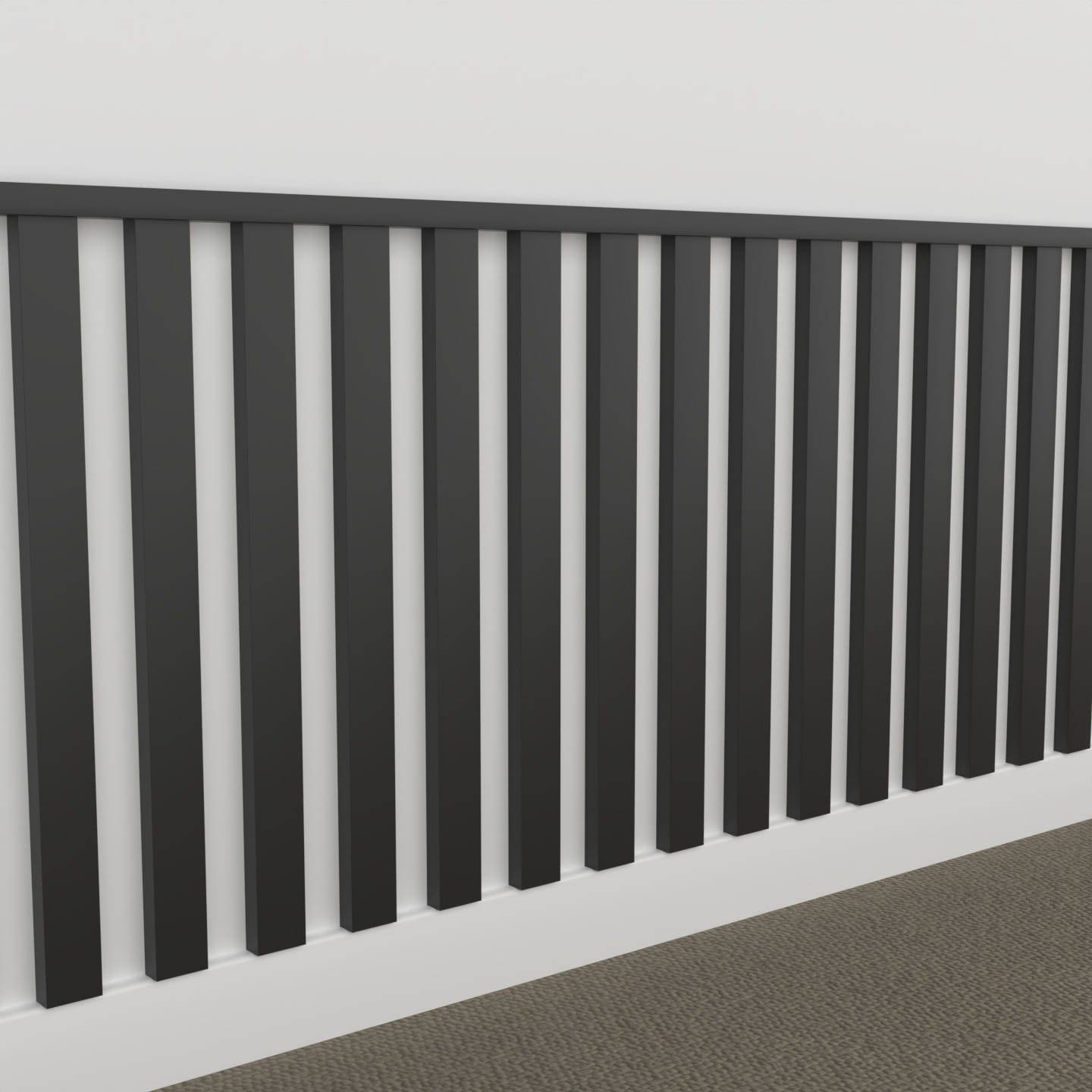 Lamellar panelling Long Series Black